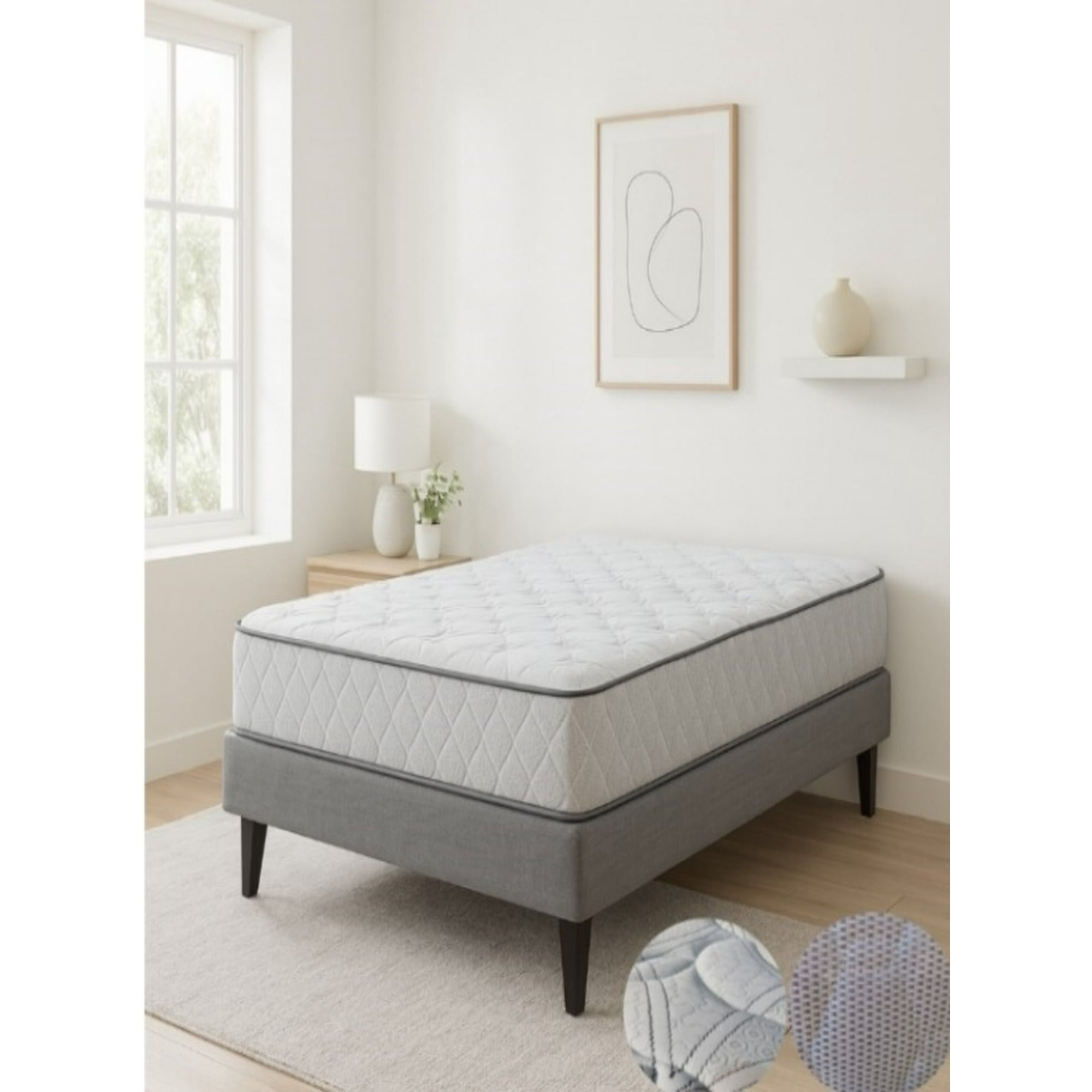 Taurova - Colchon Hipnos Premium 1.5 Plaza Resortes Bonell Altura 30 Cm Espuma De Alta Densidad