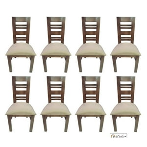 Koliat - Pack 8 Sillas Florencia Nogal Tapiz Beige