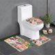 thumbnail image 1 of Café de Butterbean Juego de 3 alfombras de baño de coral fleece: tapete de baño + alfombra de inodoro en forma de U + funda de tapa de inodoro en forma de O, 1 of 6