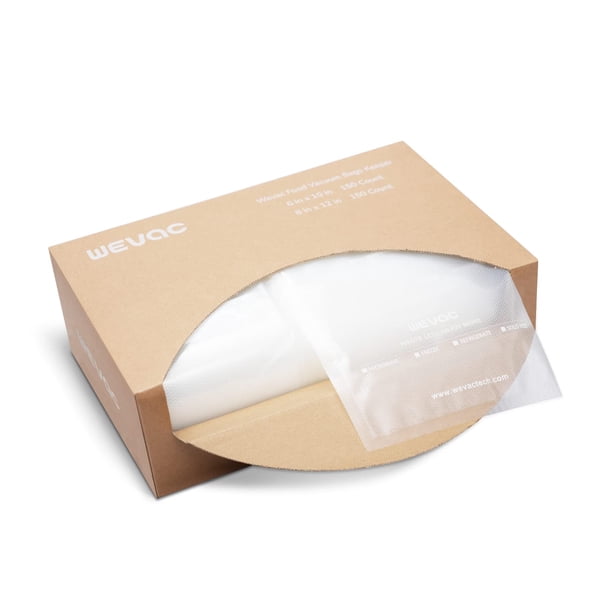 Bolsas selladoras al vacío para alimentos Wevac, 300 unidades, 6 x 10 pulgadas y 8 x 12 pulgadas