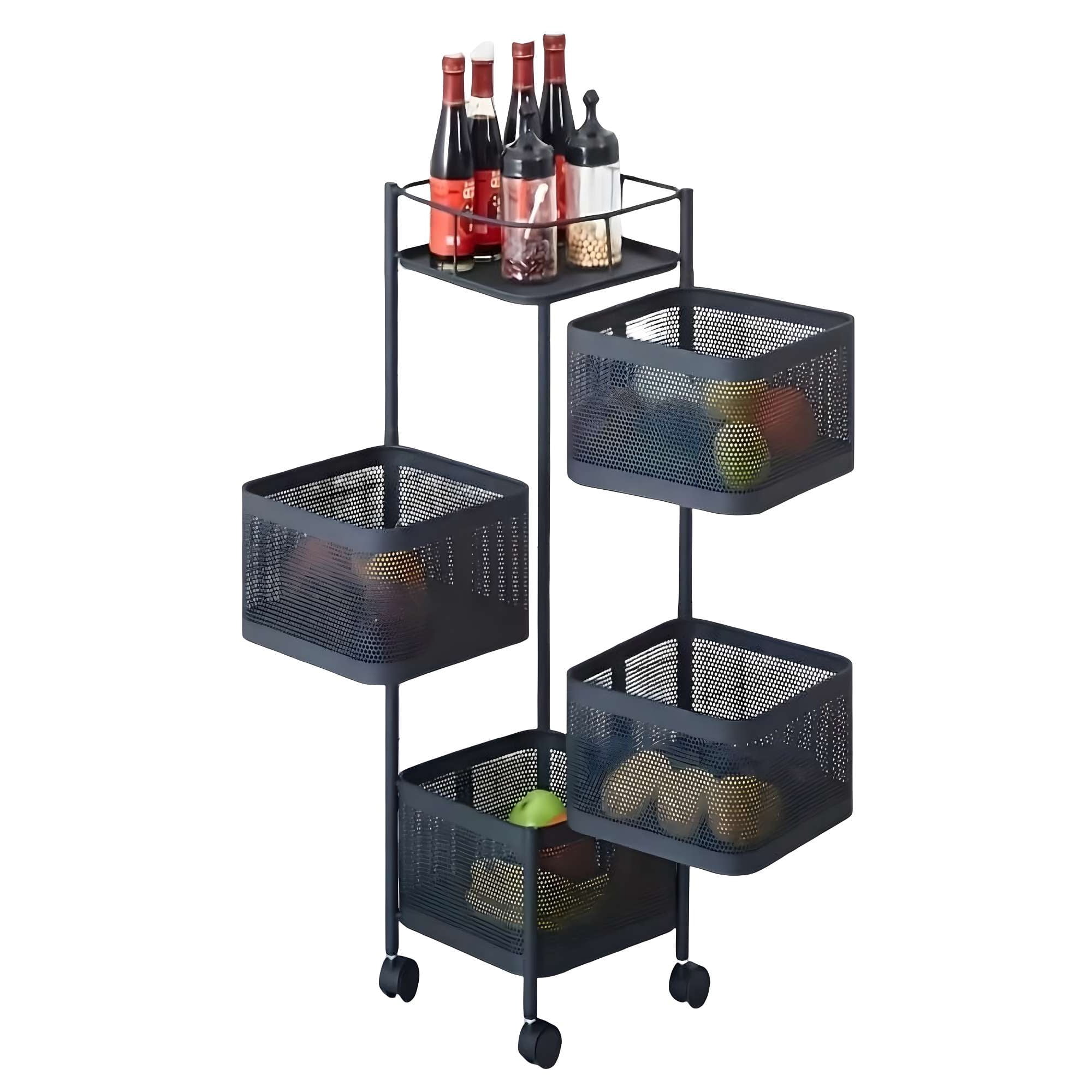 Genérico - Frutero Organizador De 4 Niveles Cuadrado