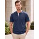 thumbnail image 4 of INSPIRE CHIC Camisetas Henley de Manga Corta Casual Básicas para Hombre M Azul, 4 of 5