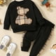 thumbnail image 1 of Get Your Little Ones Cozy and Cute with Our 2-Piece Toddler Baby Bear Embroidery Sweatshirt and Splicing Pant Set - Perfect for Casual Wear!, 1 of 5