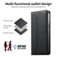 thumbnail image 2 of Funda tipo cartera con bloqueo RFID para iPhone 15 cubierta magnética de cuero con tapa y soporte Negro, 2 of 6