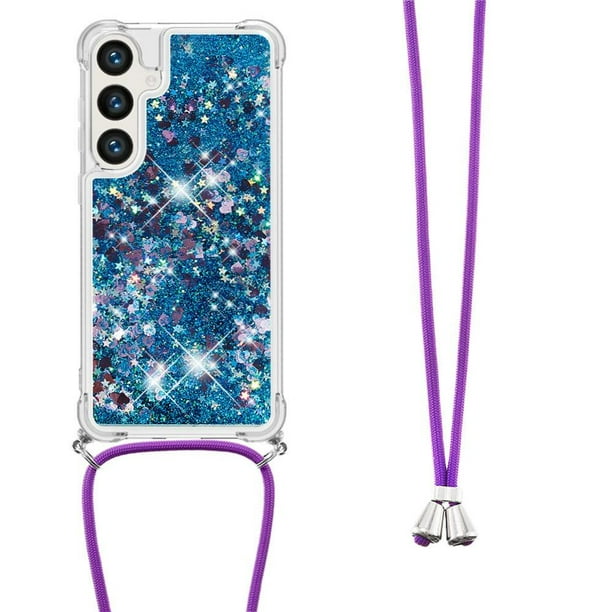 Funda FOXDOCK para Samsung Galaxy S24 FE con Cuerda Ajustable, Brillo Líquido, Protección Antigolpes y Lente – Ideal para Regalo
