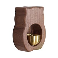 Bothyi - Madera Shopkeepers Bell Cat Forma Puerta Apertura Regalo Creativo Para Shop Gate Deep Brown