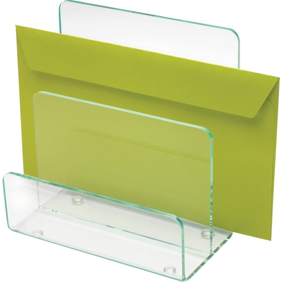 Mini organizador de papeles Lorell 80659 verde translúcido 15x9x17 cm