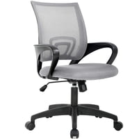 Silla De Oficina Bestoffice Ergonómica Con Respaldo Medio, Giratoria, Gris