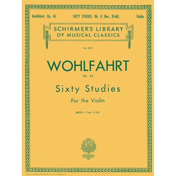 Partitura G. Schirmer, Inc. Wohlfahrt Op. 45 Libro 2