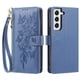thumbnail image 2 of Funda Billetera Floral en Relieve samsung galaxy S22 PLUS con Tarjetero y Cremallera Azul, 2 of 6