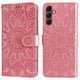 thumbnail image 1 of Funda tipo cartera FOXDOCK para Samsung Galaxy A25 5G , diseño girasol en relieve, cuero PU, cierre magnético, soporte y tarjetero, 1 of 5