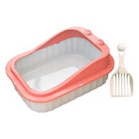 Magideal - Bandeja De Arena Para Gatos, Bandeja De Arena Para Mascotas, Lado Alto, A Prueba De Salpicaduras, Bandeja De Arena Abierta Para Gatos, Orinal Para Gat Rosa