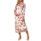 thumbnail image 2 of INSPIRE CHIC Vestido de maternidad de 2 piezas para mujer, malla fruncida en los lados, vestido ajustado para invitada de boda, cóctel, fiesta, embarazo, talla S, floral blanco, 2 of 5