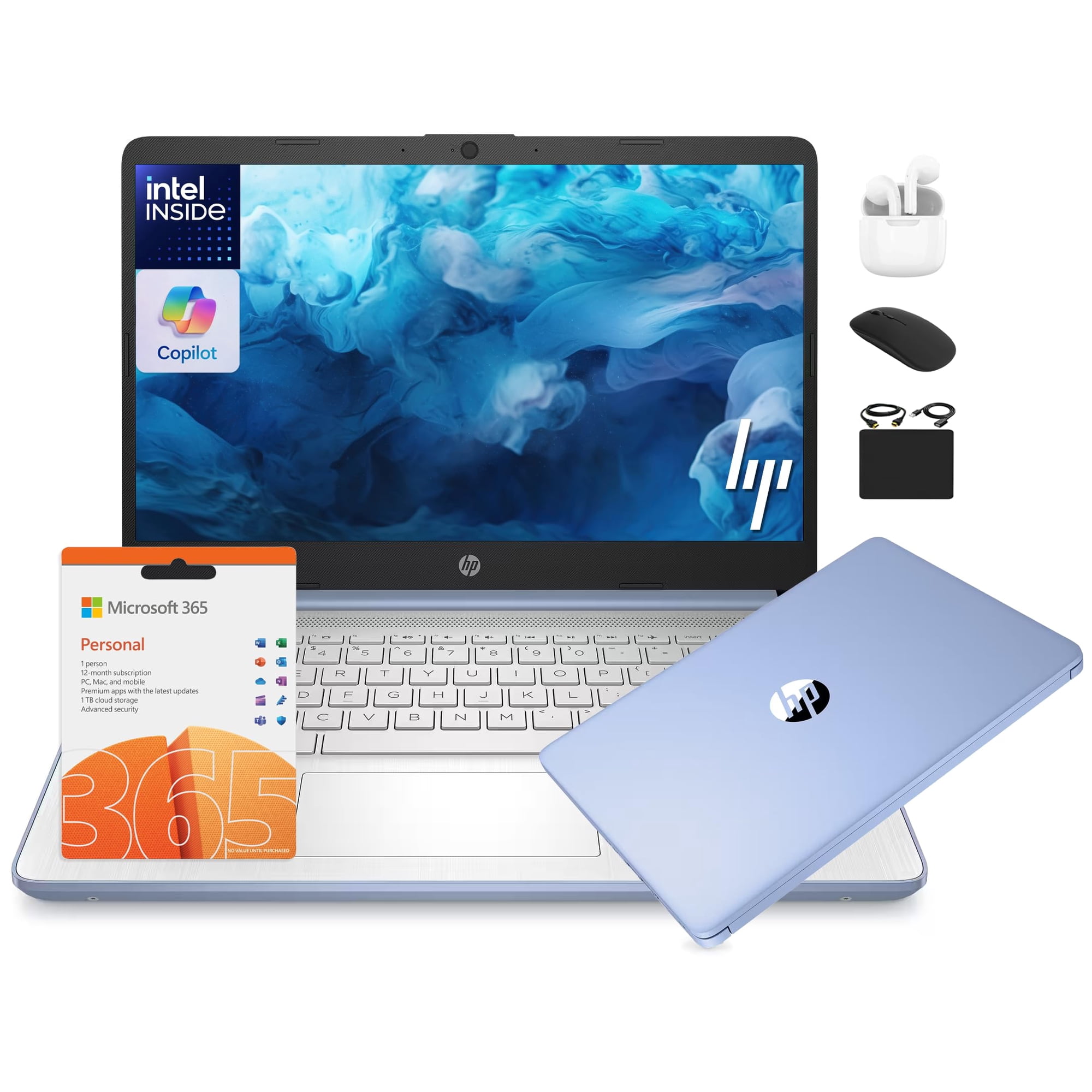 Laptop Hp 14" Intel N150 16gb Ram 628gb Win 11s Azul