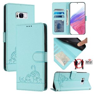 Funda Tipo Cartera Foxdock Para Samsung Galaxy S8Plus Con Soporte, Ranuras, Rfid, Diseño De Gato