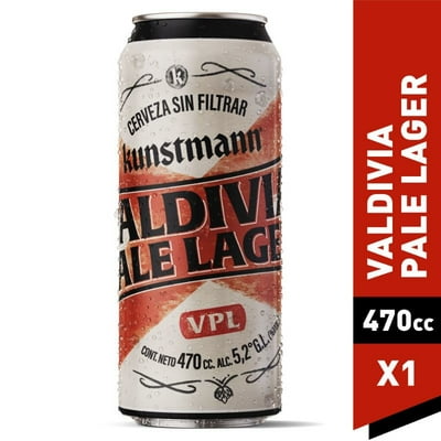 Cerveza Valdivia Pale Lager 5,2° Lata 470 Ml Kunstmann