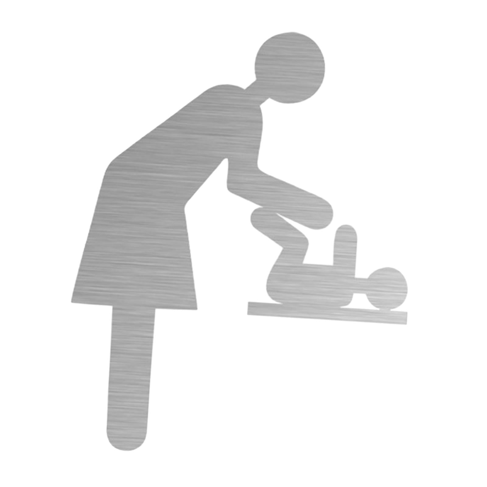 Bothyi - Letrero Para Habitación De La Madre, Letrero Para Puerta Con Cambio De Pañal, Acero Inoxidable, Para Centros Comerciales, Plateado