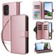thumbnail image 2 of Funda Cartera con Cremallera y Correa para Samsung Galaxy A53 5G Soporte y Tarjetero Oro rosa, 2 of 6
