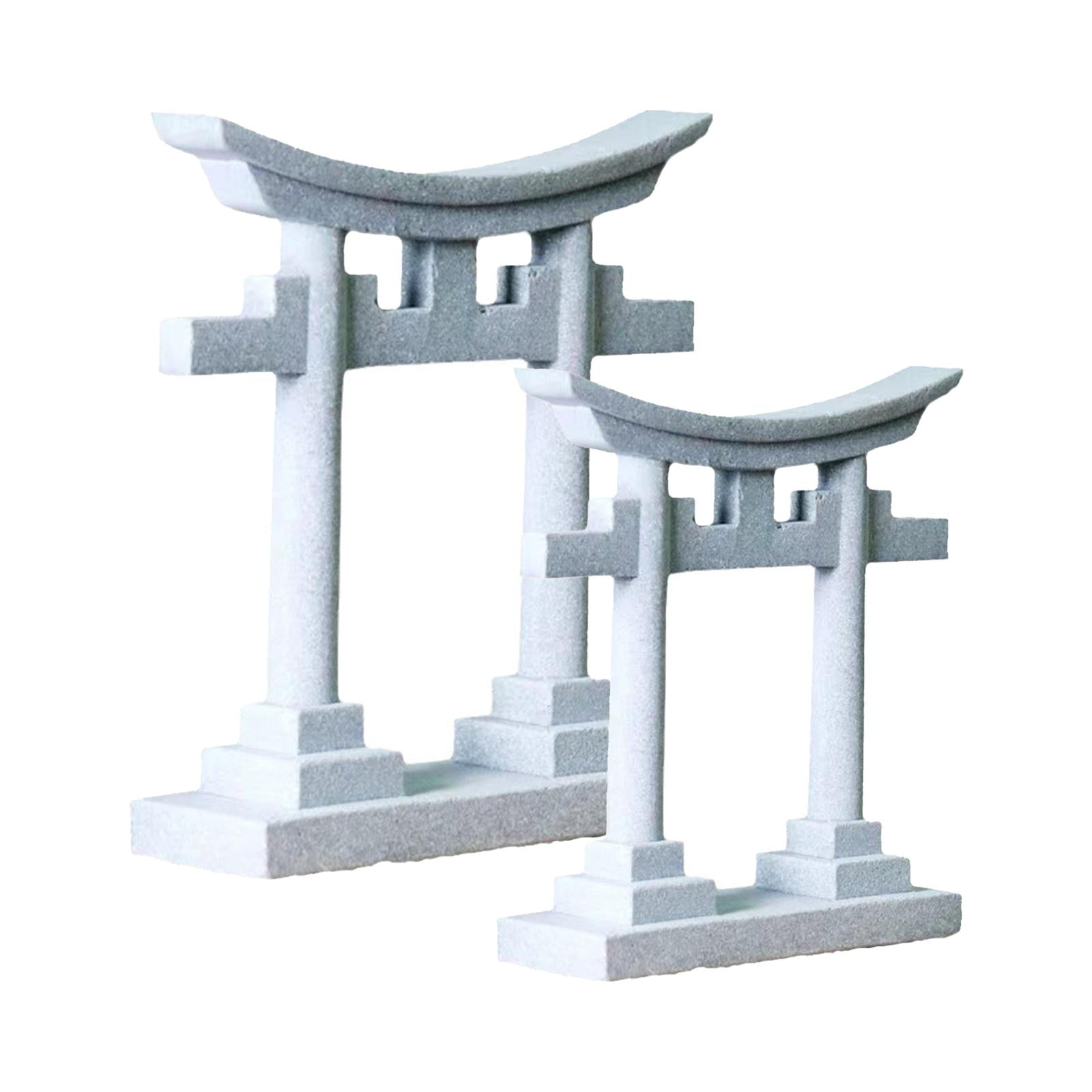 Magideal - 2x Puerta Torii De Piedra De Imitación Decoración De Acuario Decoración De Micropaisaje Acuario Torii Pvc Detalles Exquisitos Decoraciones De Acuario