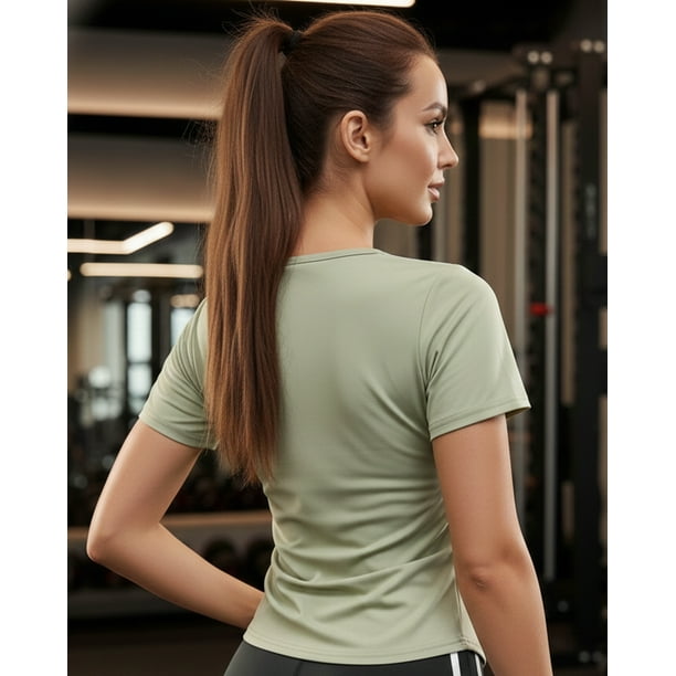 Polera Deportiva Mujer Dry Fit Moldeadora Cuello V