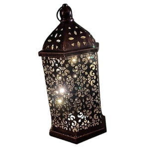 Magideal - Luz De La Atmósfera De La Lámpara De Tallada Hueca, Lámpara Decorativa Ahuecada Colgante Lámpara De Escritorio Con Pilas Para La Decoración Bronceado 297X15Cm