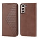 thumbnail image 2 of Funda Flip FOXDOCK para Samsung Galaxy S22 , Estilo Billetera con Diseño Rombo, Correa de Mano y Soporte, Uso Diario, 2 of 6