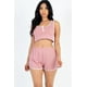 thumbnail image 1 of Conjunto Casual de Camiseta sin Mangas y Shorts de Felpa Francesa con Botones en la Parte Delantera y Ribete en Contraste, 1 of 5