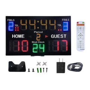 Ioensy - Marcador De Baloncesto Interior Con Marcador Electrónico Remoto Para Juegos