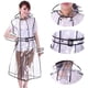 thumbnail image 2 of Waterprode Potátil Raincoat, Rain Coats para mujeres Transparente Reutilizable Rain Resistant Poncho con Hoods and Belt fo Rain Jacket Outwear, Festivals, Outpuertas, Transparent, 14-22, 2 of 7