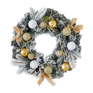 Bothyi - Corona Navideña Artificial Con Lazo, Corona Navideña Para Pared, Vacaciones De Invierno, 40 Cm