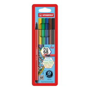 Stabilo - Pack 6 Rotuladores Color Pen 68 Satabilo-Punta M