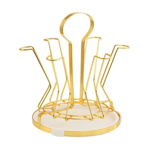 Magideal - Estante Para Secar Tazas, Escurridor De Vasos Para Beber, Estante Portátil Para Almacenamiento De Tazas De Té Para Encimera De Cocina En Hotel, Oficin Bandeja Blanca