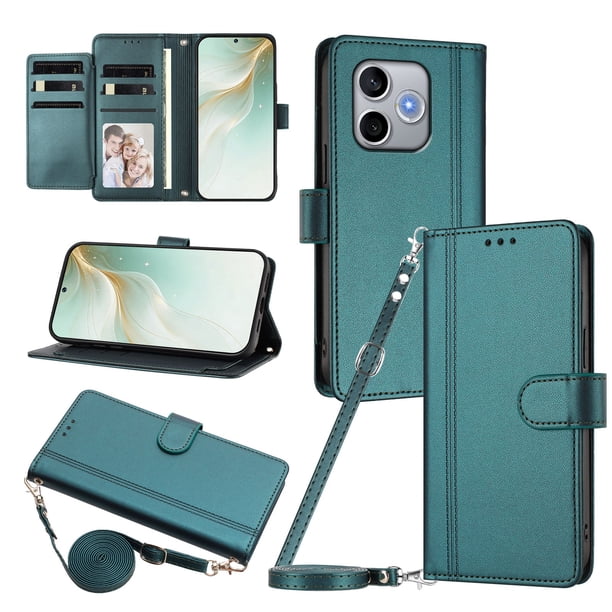 Honor 600 Smart Funda Billetera con Cierre Magnético, Verde Oscuro