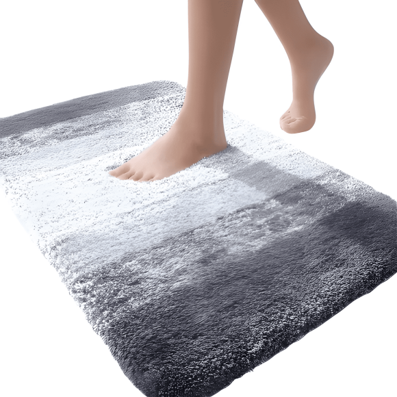 Alfombra De Baño De Microfibra Absorbente Extrasuave Gris #2