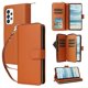 thumbnail image 1 of Funda Cartera con Cremallera y Correa para Samsung Galaxy A73 5G Soporte y Tarjetero Marrón, 1 of 6