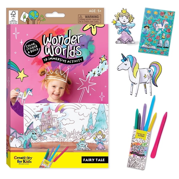 Set de libros para colorear Creativity for Kids Wonder Worlds 3D