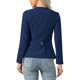 thumbnail image 3 of INSPIRAR CHIC Blazers de Negocios Casual para Mujeres con Botones, Cuello Redondo, Manga Larga, Chaquetas de Oficina con Bolsillos, Talla S, Azul Marino, 3 of 6