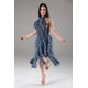thumbnail image 2 of Saronite Vestido con Cuello Halter, Volantes, Cordones y Espalda Abierta con Abertura Frontal, Azul (para Mujer), 2 of 5