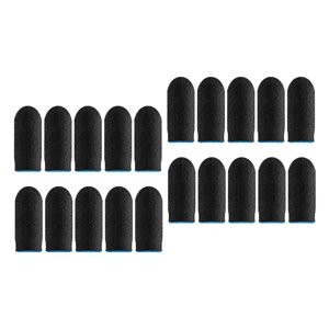 Magideal - 20 Piezas Gaming Finger Sleeves Antideslizante Operación Suave Seamless Gamer Thumb Protector Thumb Sleeves Estabilizador Para Juego De , Azul
