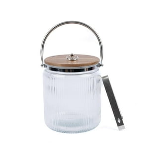 Hielera Vidrio Charlotte Tapa Madera 3,8Lts Simplit Negro