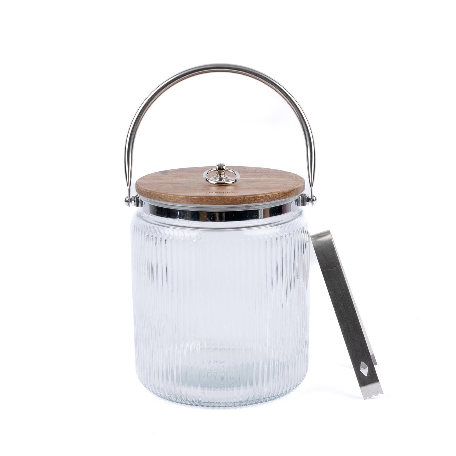 Hielera Vidrio Charlotte Tapa Madera 3,8lts Simplit Negro