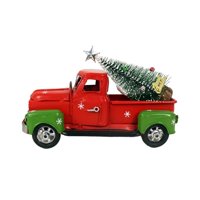 Bothyi - Decoraciones Navideñas De Camión Rojo Navideño Para Mesa, Invierno, Exterior, Interior S