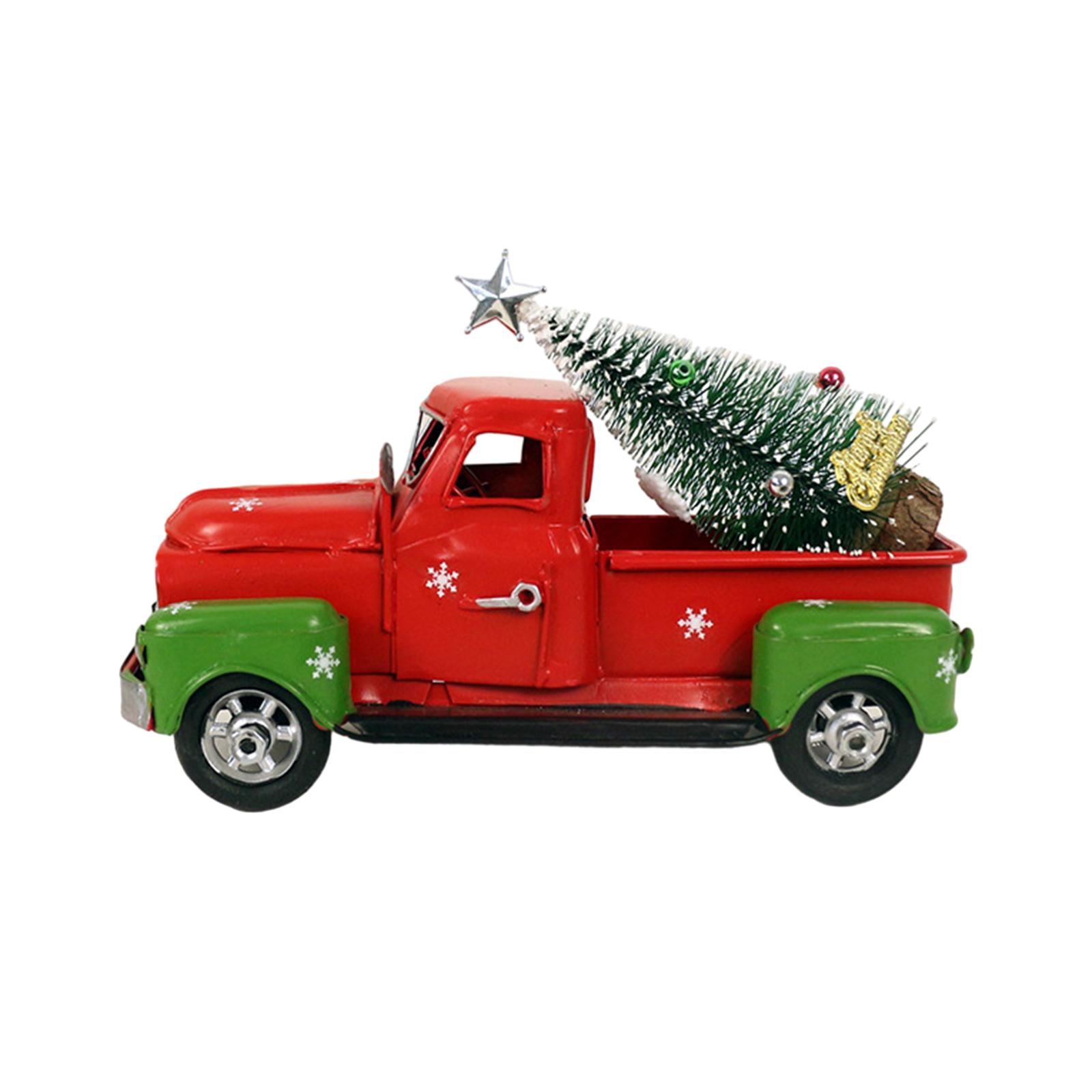 Bothyi - Decoraciones Navideñas De Camión Rojo Navideño Para Mesa, Invierno, Exterior, Interior S