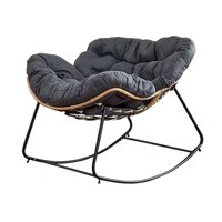 Bothyi - Mecedora Cómodo Sofá Suave Cojín Grueso Para Interior Exterior Balcón Gris Oscuro