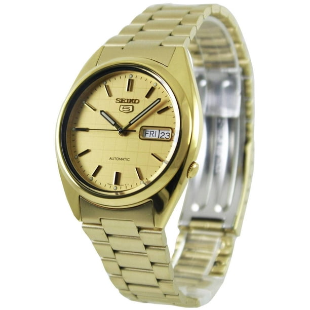 Reloj Seiko Analógico Automático con Pulsera y Caja de Acero en Tono Dorado de 5 37 Mm para Hombre SNXL72K1