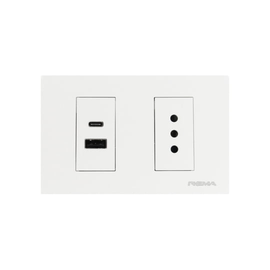 Enchufe Hembra 10a 250v+enchufe Usb Marfil, 1 Unidad Rema