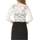 thumbnail image 3 of INSPIRE CHIC Chaqueta de Encaje Floral para Mujer, Mangas 3/4, Cubierta Transparente, Color Blanco, Talla 2XL, 3 of 7