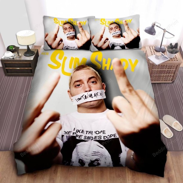 Eminem The Real Slim Shady Photograph Quilt Duvet Cover Set Soft