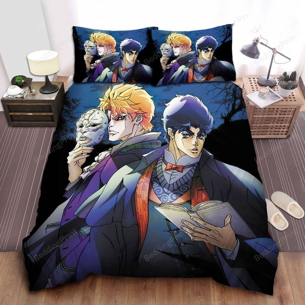 Jojo Bizarre Adventure Bed Sheet Duvet Cover Bedding Set & Pillowcase3-Piece Bedding Set (1 Duvet Cover + 2 Pillow Shams)