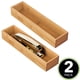 thumbnail image 2 of Organizador de cajones apilable de bambú para oficina de 30 cm de largo (paquete de 2), madera natural, 2 of 5